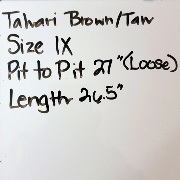 TAHARI SPORT Brown/Cream Blouse with Ruching Waist Size 1X - Picture 6 of 6